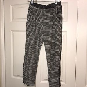 Leather trimmed pants